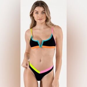 Jenna top and bottom ONE ONE Swimwear black multi colored
